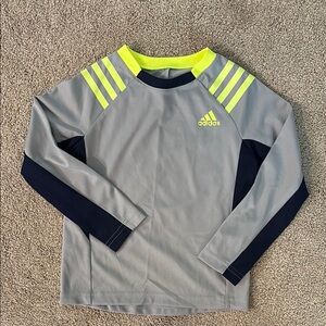 Adidas Gray and Yellow Long Sleeve Shirt